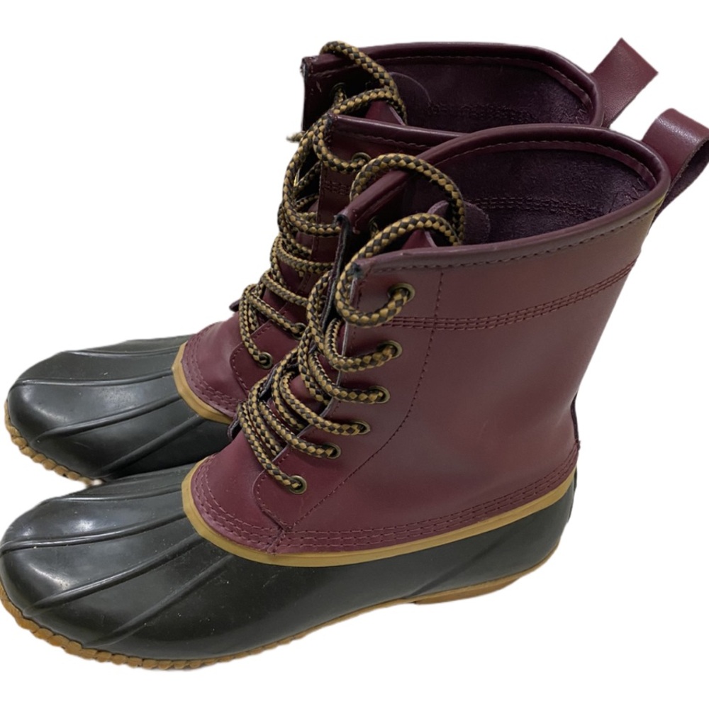Women's Burgundy and Black Boots